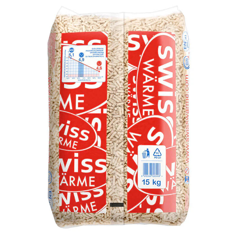 Pellet Swiss Warme EN+A1 DIN+ 100% Nadelholz – Palette mit 70 Säcken à 15 kg
